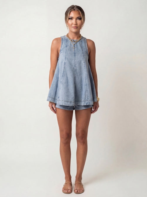 Denim Two-Piece Set